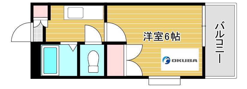 エクセル郡元(1K/5階)の間取り写真