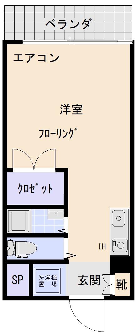 ヴェルアズール(ワンルーム/8階)の間取り写真