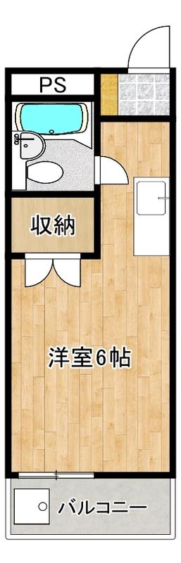 BCASA福生IIRE-BORN(1K/1階)の間取り写真