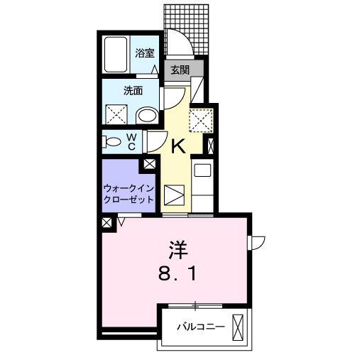 フォレスタ貴布祢(1K/1階)の間取り写真