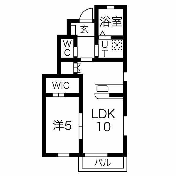 グランツハイムGEN A棟(1LDK/1階)の間取り写真