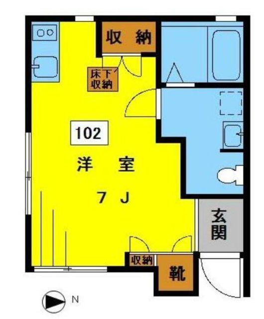 RISE若宮(ワンルーム/1階)の間取り写真