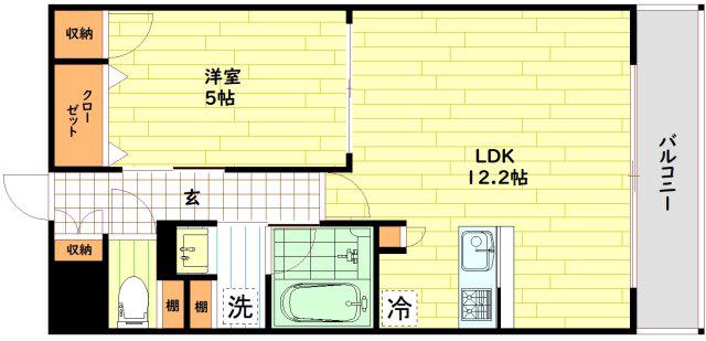ESTAGEO関目高殿(1LDK/4階)の間取り写真