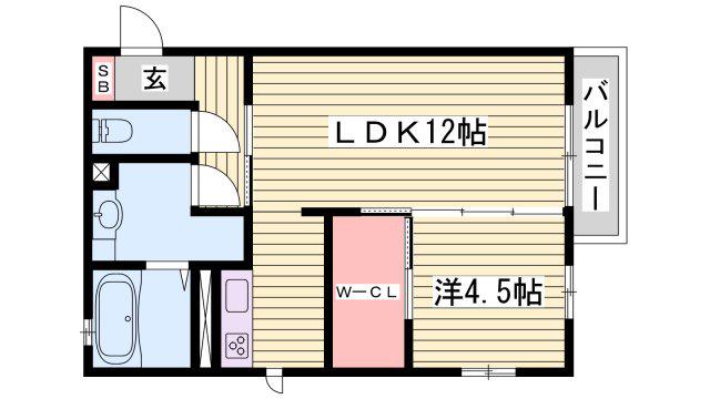 アムール(1LDK/1階)の間取り写真