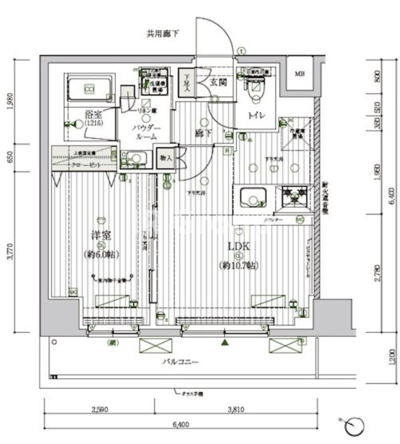 メインステージ北千住VII(1LDK/2階)の間取り写真