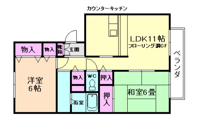 ネオパーチェ(2LDK/2階)の間取り写真