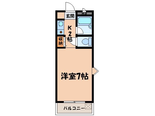 ミルオンデュール竹生(1K/4階)の間取り写真