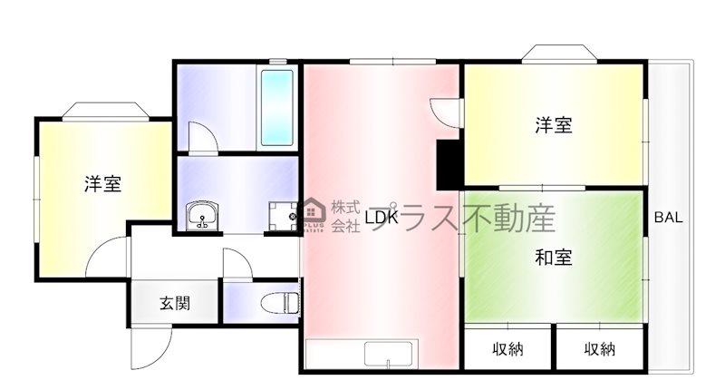 メゾン若園(3LDK/2階)の間取り写真