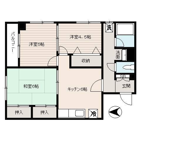 フォンティーヌ(3DK/7階)の間取り写真