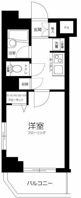 スカイコート錦糸町第2(1K/11階)の間取り写真