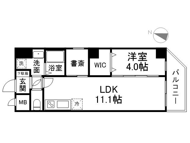 E-C EST BIEN灘(1LDK/10階)の間取り写真