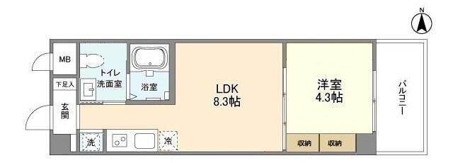 クリエール志木(1LDK/3階)の間取り写真