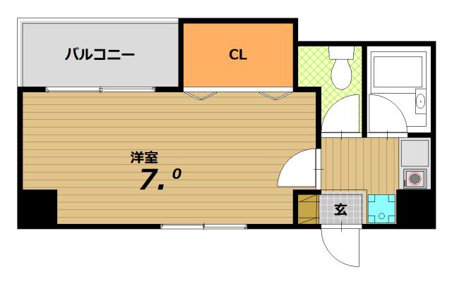 アーバンスクエアー(1K/3階)の間取り写真