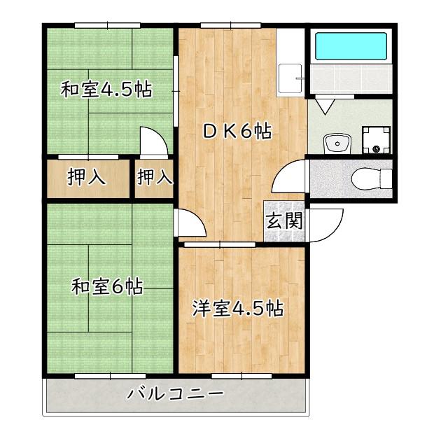 パナホーム京谷(3DK/2階)の間取り写真