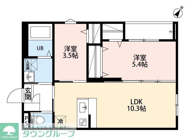 ROBOT HOME 西八王子(2LDK/2階)の間取り写真