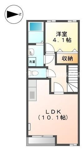 ウィル吉川(1LDK/2階)の間取り写真