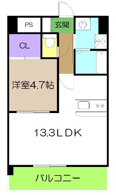 MOLTE STELLE(1LDK/2階)の間取り写真