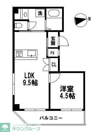 クリエール北綾瀬(1LDK/2階)の間取り写真