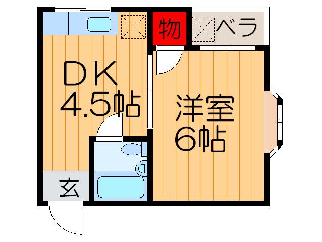 クリオコート磯島(1DK/3階)の間取り写真