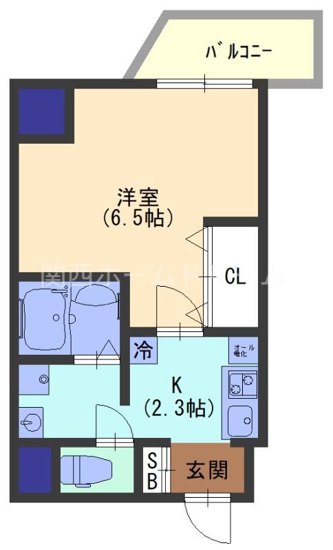みおつくし滝井(1K/2階)の間取り写真