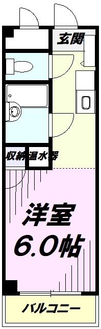 ロイヤルヒルズ(1K/1階)の間取り写真