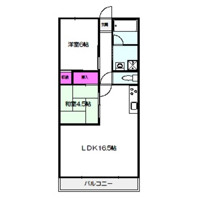 新森サニーガーデン(2LDK/3階)の間取り写真