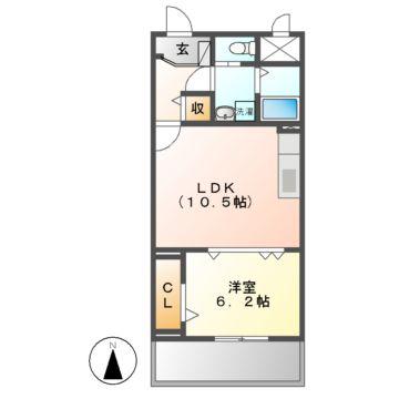 カーサAN(1LDK/3階)の間取り写真