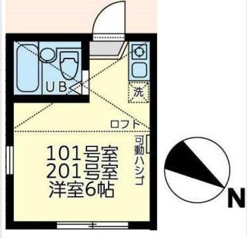 ユナイト上町ヘルマンミュラー(1K/1階)の間取り写真