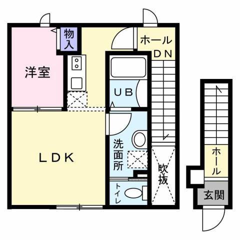 アイ・ウィステリア本塩竃(1LDK/2階)の間取り写真