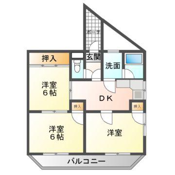 リアライズ白川台(3DK/2階)の間取り写真