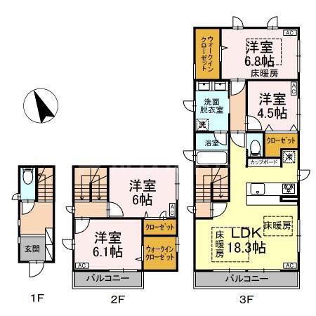 ミラ・アルーア(4LDK/1階)の間取り写真