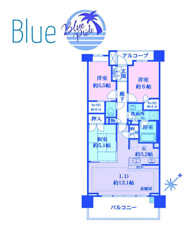 ザ・パークハウス横浜新子安ガーデン(3LDK/6階)の間取り写真