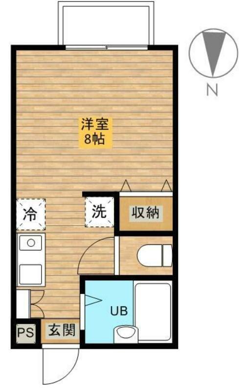エステート高橋文苑(ワンルーム/1階)の間取り写真