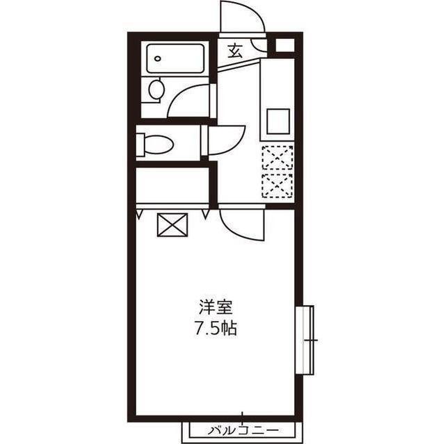 グランシャリオ(1K/1階)の間取り写真