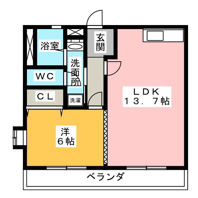ロングライフIII(1LDK/1階)の間取り写真