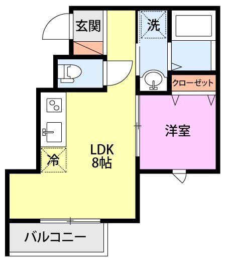 TRY ONE(1LDK/1階)の間取り写真