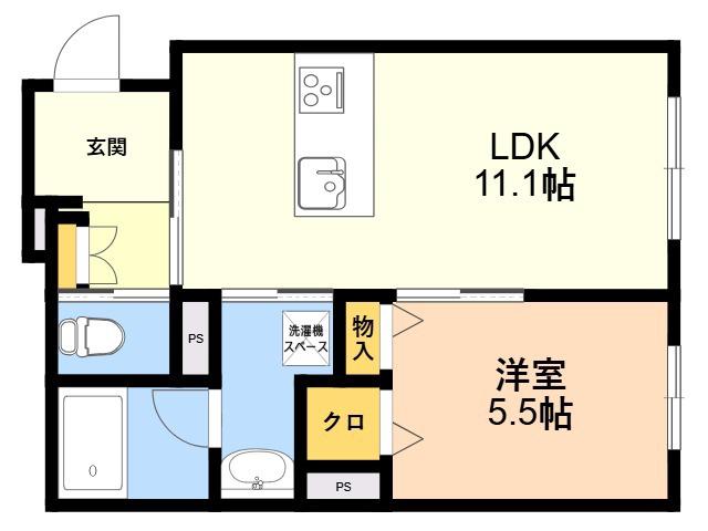 シャーメゾン・ルリエ大濠(1LDK/1階)の間取り写真