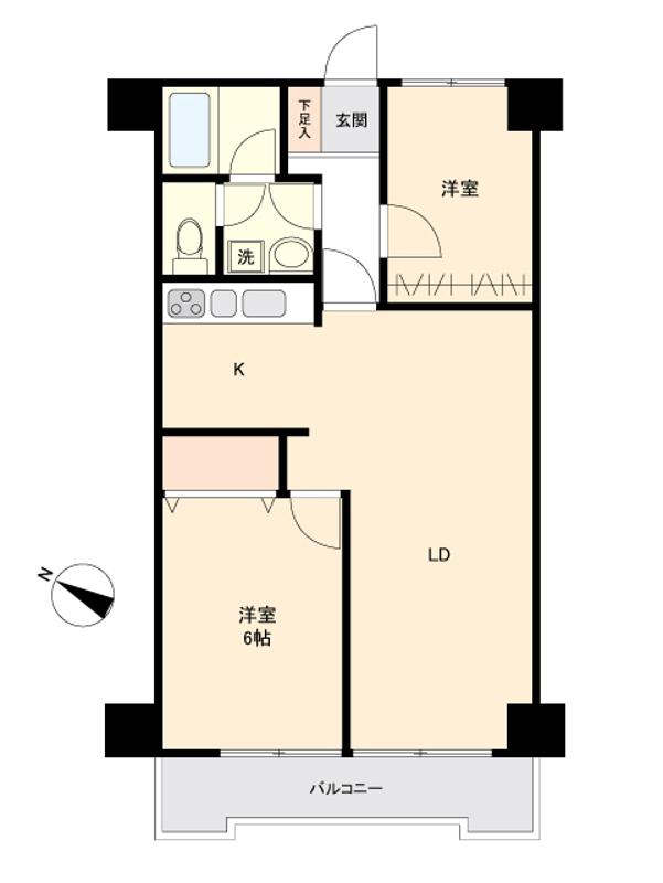 湘南台ダイヤモンドマンション(2LDK/10階)の間取り写真