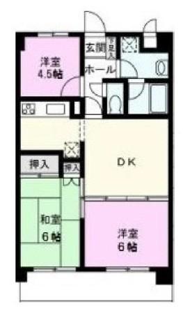 ベルメゾン千間台(3DK/1階)の間取り写真