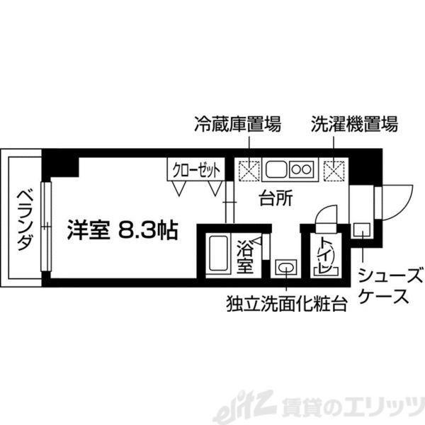 ブランメゾン堀川(1K/10階)の間取り写真
