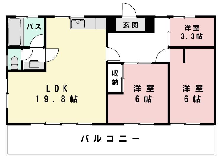 OHマンション(3LDK/3階)の間取り写真