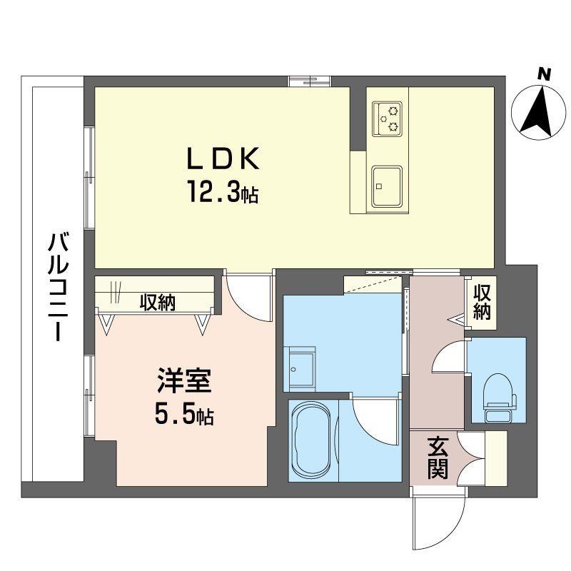 ティーケー幕張本郷(1LDK/1階)の間取り写真