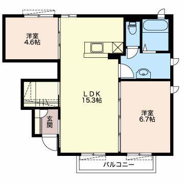 マ・メゾン A棟(2LDK/1階)の間取り写真