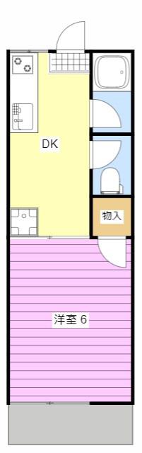 フォーブルエボックIII(1DK/2階)の間取り写真