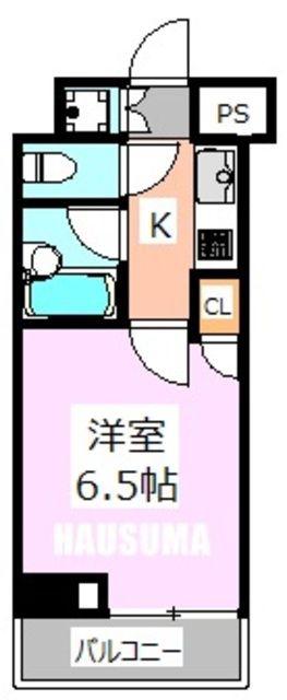 ルーブル巣鴨(1K/4階)の間取り写真