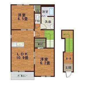MC VILLAGE C棟(2LDK/2階)の間取り写真