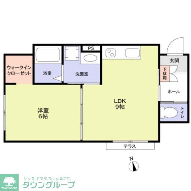 フラット高井戸東(1LDK/1階)の間取り写真