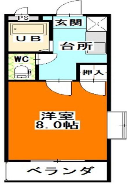 グリーンパーク賞田(1K/1階)の間取り写真