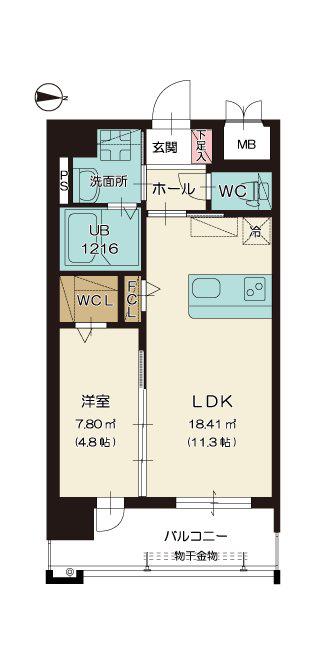 アースコートYSシティ西神原(1LDK/6階)の間取り写真