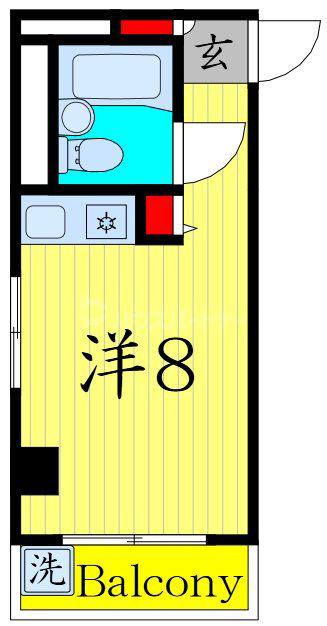 リバティハイツ要町(ワンルーム/2階)の間取り写真